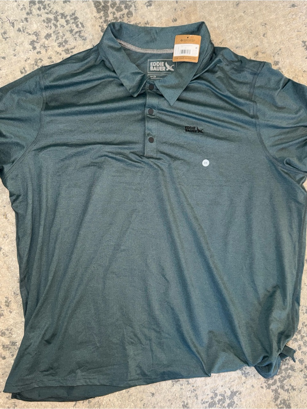 Eddie Bauer Men's Dark Green Performance Polo